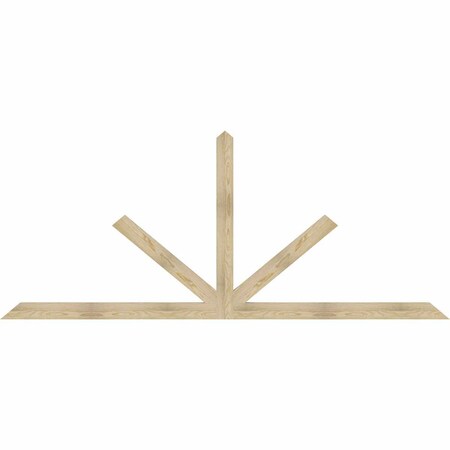 Ekena Millwork Saratoga Rough Sawn Timber Gable Bracket, Douglas Fir, 108"W x 45"H x 2"D x 4"F, 10/12 Pitch GBW108X45X0204SAR00RDF